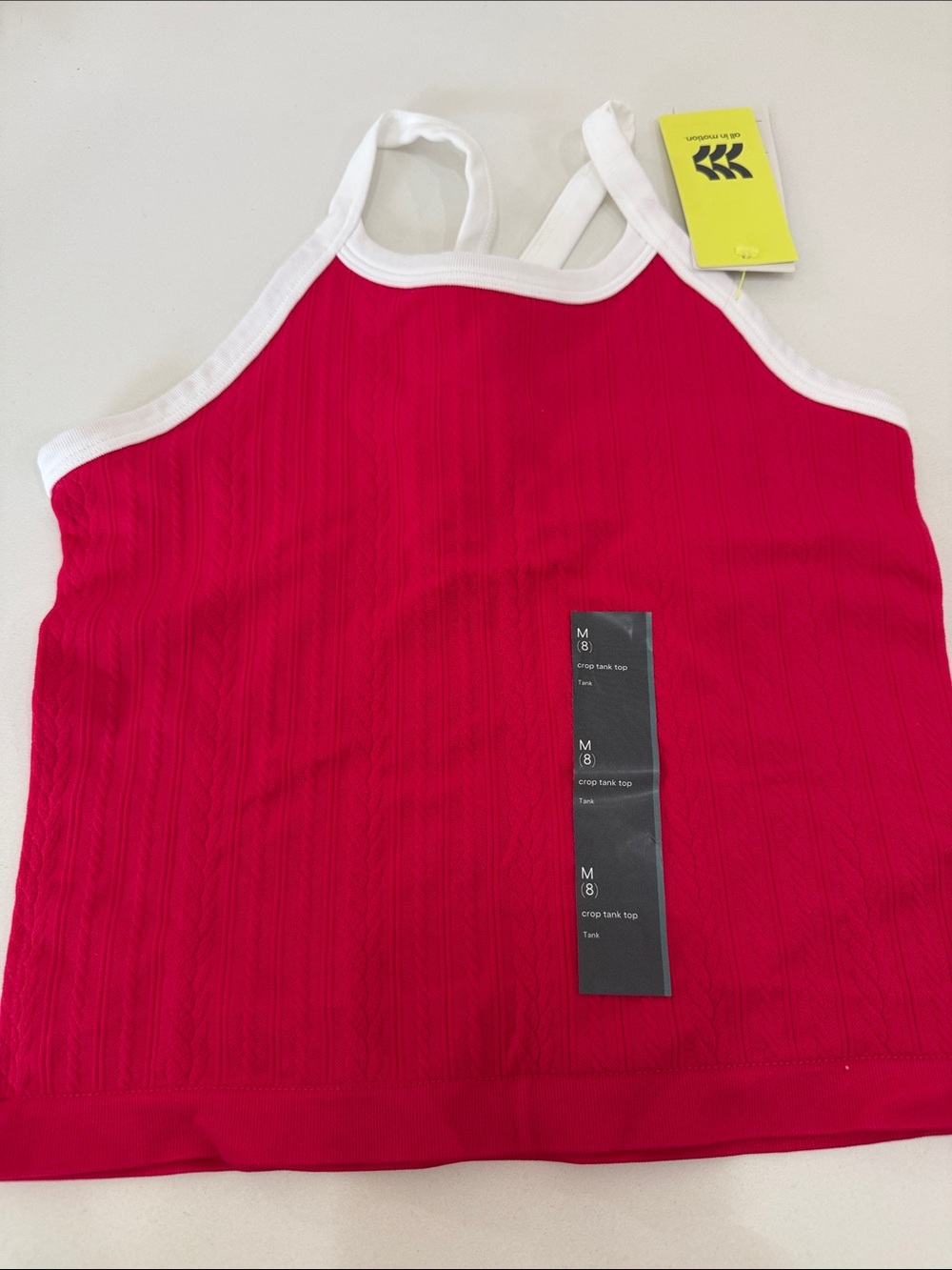 all in motion Pink Tank Top with White Trim